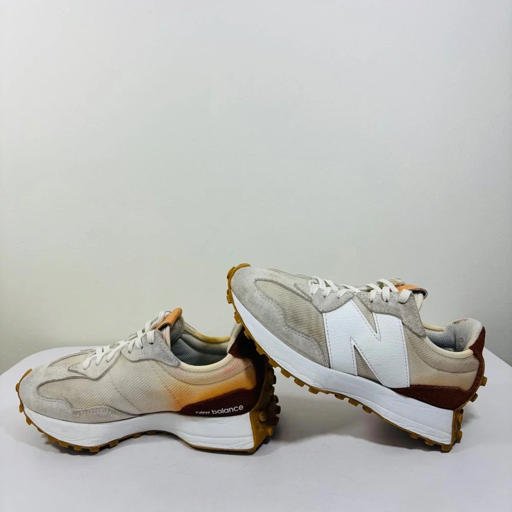 New Balance 327 Women's Size 6.5B Running Shoes Orange Beige‎ White